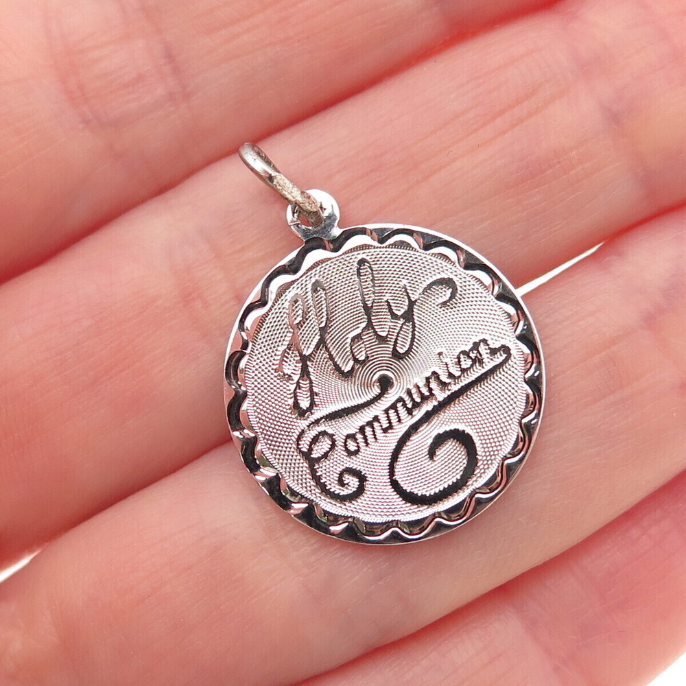 Spencer 925 Sterling Silver Vintage Holy Communion Charm Pendant